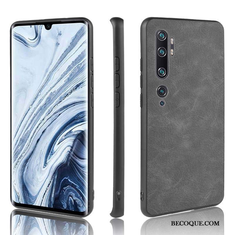 Mi Note 10 Coque Incassable Fluide Doux Petit Gris Protection Étui