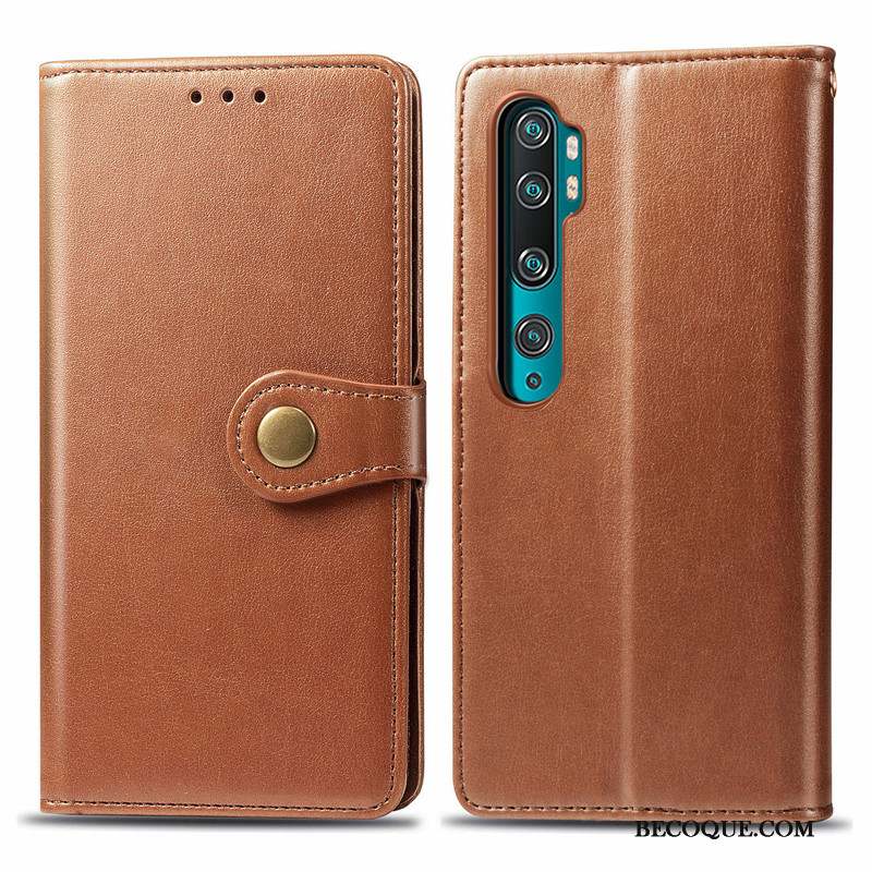 Mi Note 10 Coque Jeunesse Housse Simple Petit Étui Couleur Unie