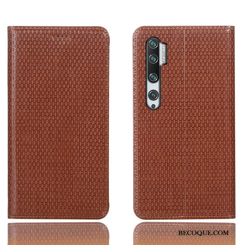 Mi Note 10 Coque Modèle Fleurie Tout Compris Housse Petit Bleu Étui En Cuir