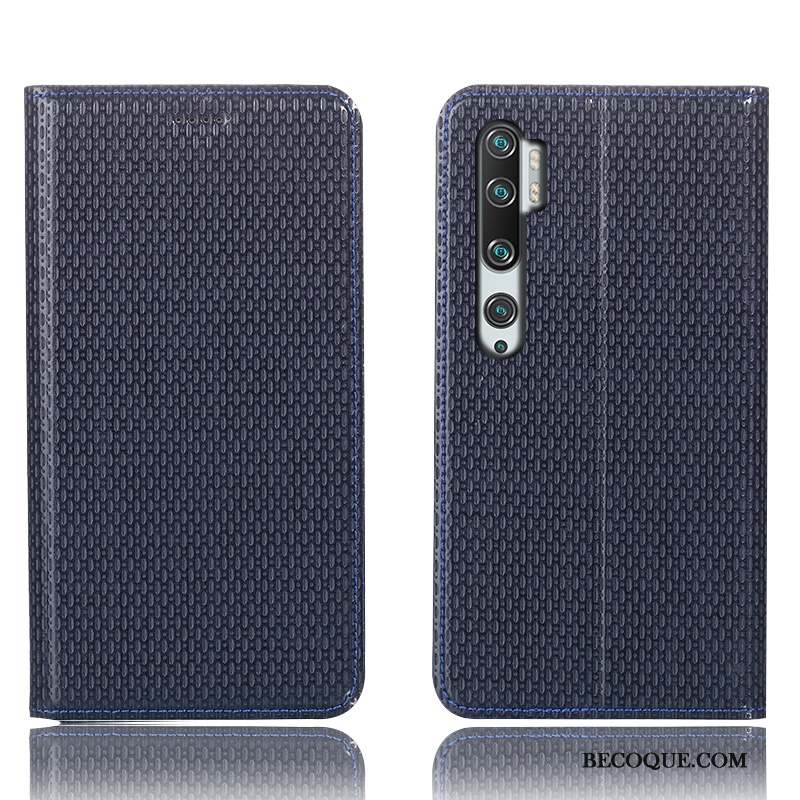 Mi Note 10 Coque Modèle Fleurie Tout Compris Housse Petit Bleu Étui En Cuir