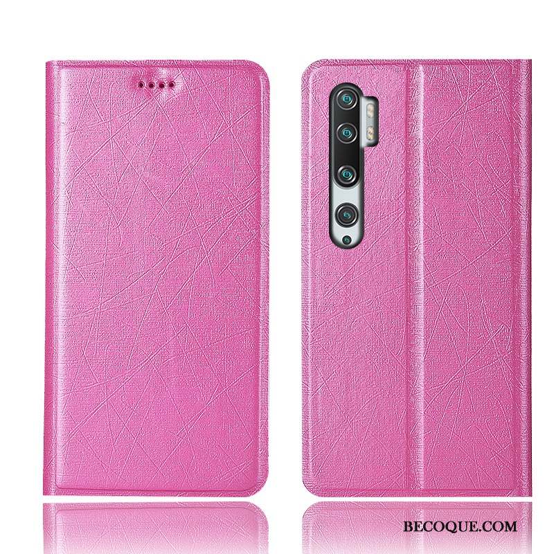 Mi Note 10 Coque Rouge Housse Incassable Soie Or Petit