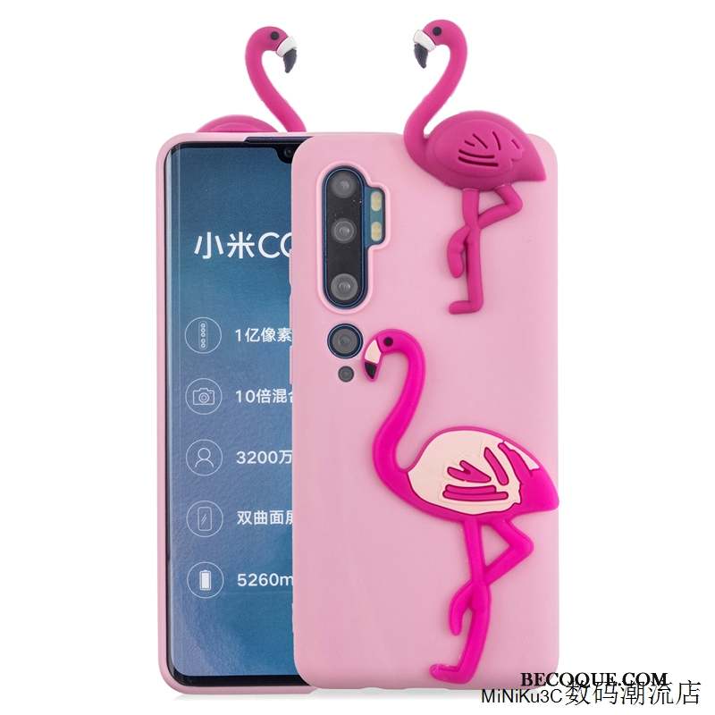 Mi Note 10 Dessin Animé Fluide Doux Petit Rose Charmant Coque De Téléphone