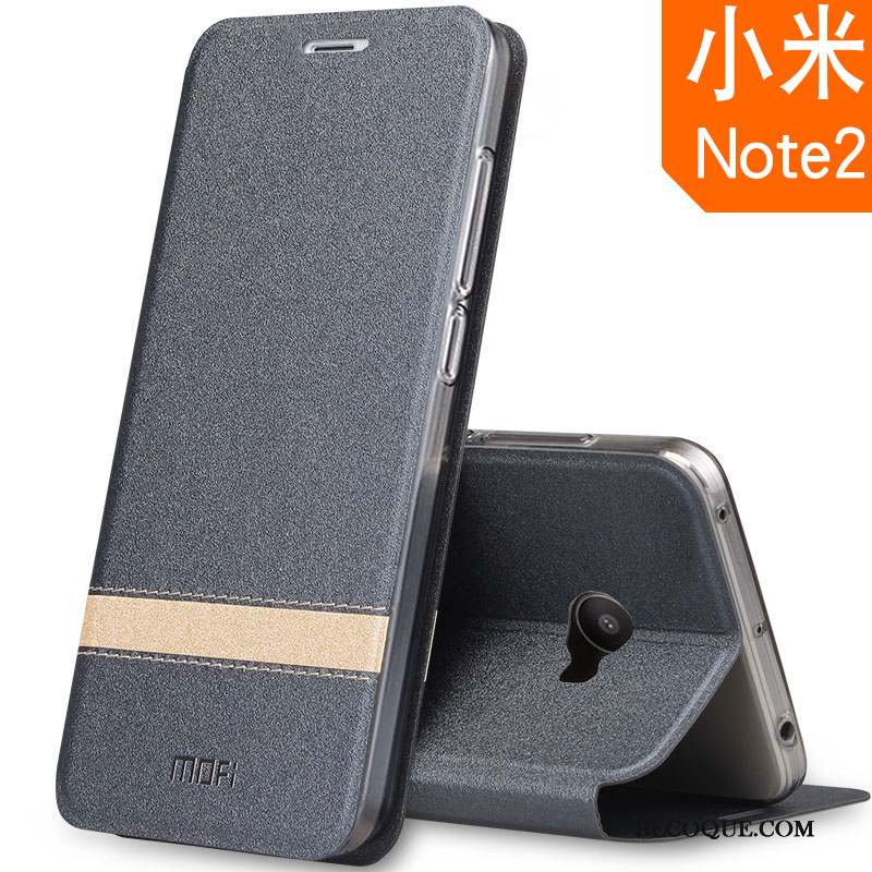 Mi Note 2 Coque Clamshell Protection Rose Étui En Cuir Silicone Incassable