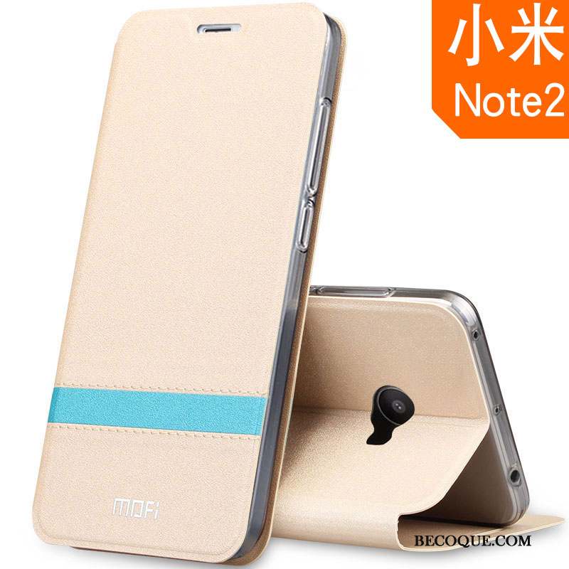 Mi Note 2 Coque Clamshell Protection Rose Étui En Cuir Silicone Incassable