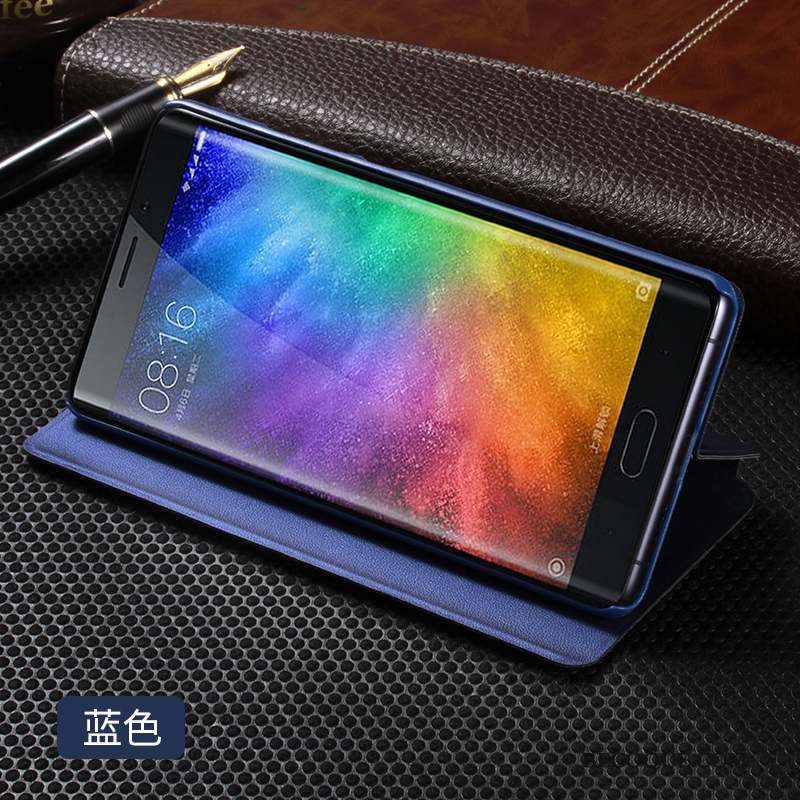 Mi Note 2 Coque Clamshell Tout Compris Petit Noir Protection Étui En Cuir