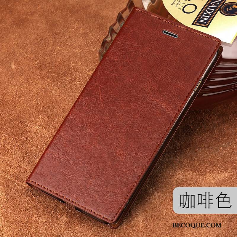 Mi Note 2 Coque Cuir Véritable Étui Très Mince Luxe Marron Protection