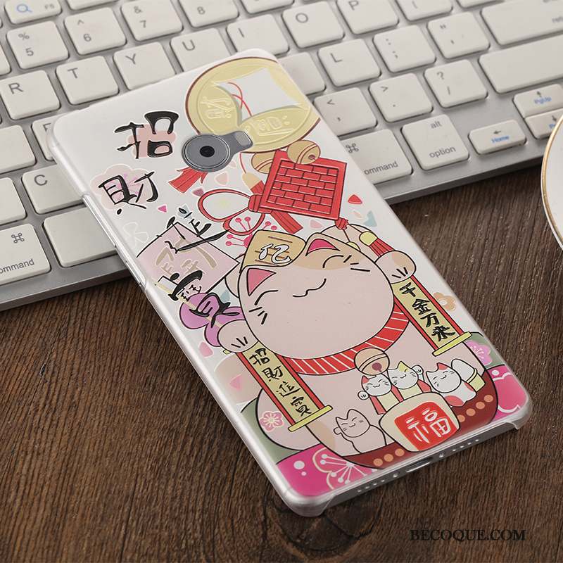 Mi Note 2 Coque Dessin Animé Protection Étui Délavé En Daim Multicolore Bordure