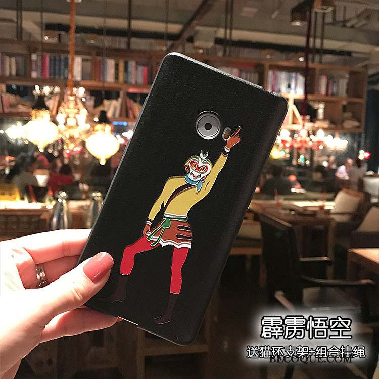 Mi Note 2 Coque Personnalité Noir Petit Silicone Étui Créatif