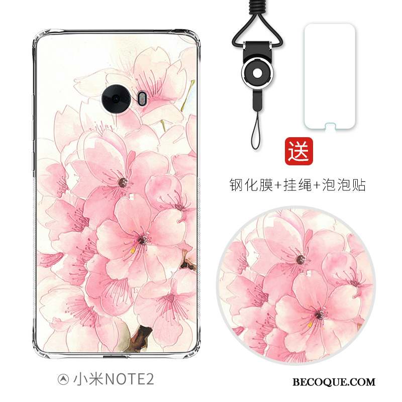 Mi Note 2 Coque Rose Étui Gaufrage Ballon Dessin Animé Tout Compris