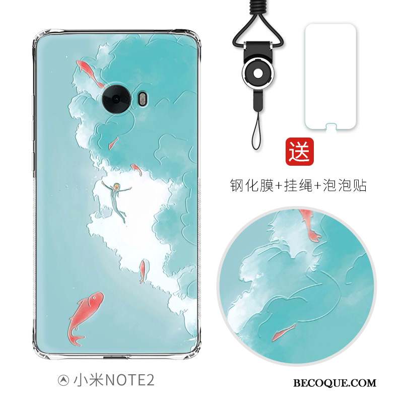 Mi Note 2 Coque Rose Étui Gaufrage Ballon Dessin Animé Tout Compris