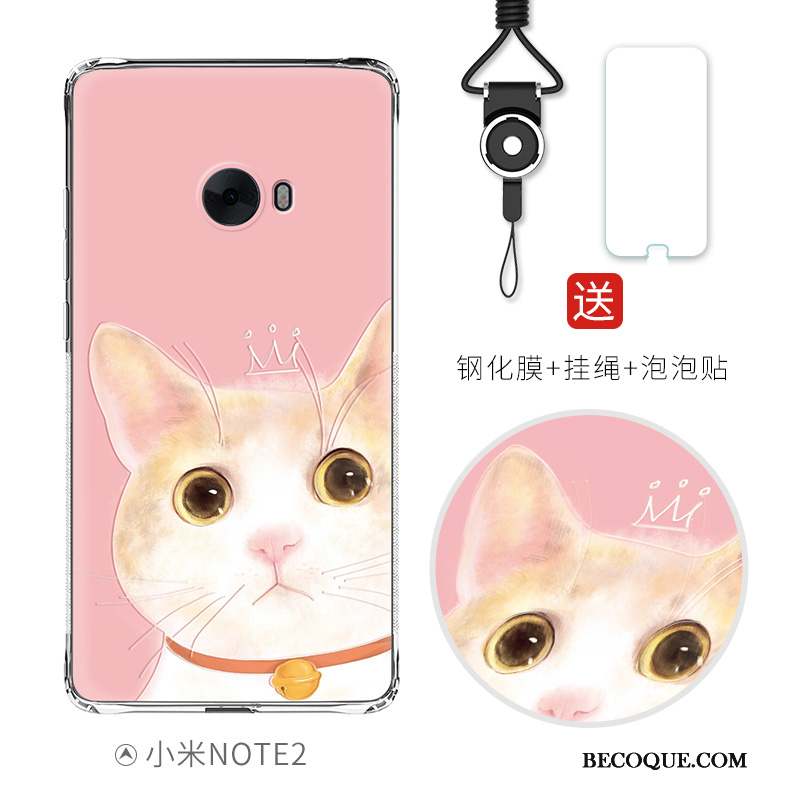 Mi Note 2 Coque Rose Étui Gaufrage Ballon Dessin Animé Tout Compris