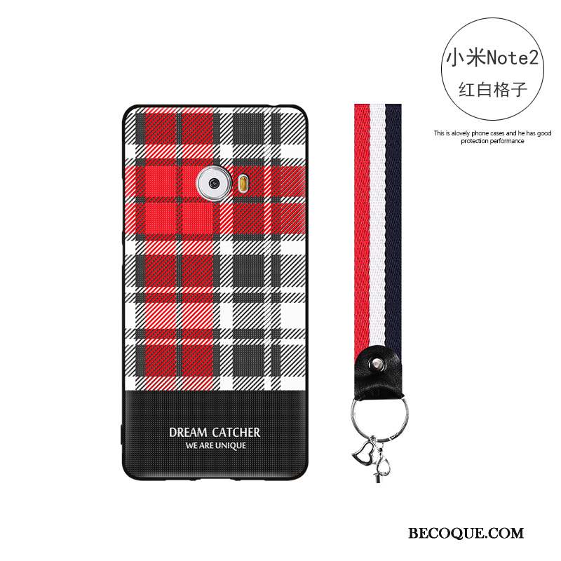 Mi Note 2 Coque Silicone Simple Protection Fluide Doux Tout Compris Plaid