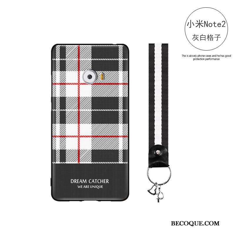 Mi Note 2 Coque Silicone Simple Protection Fluide Doux Tout Compris Plaid