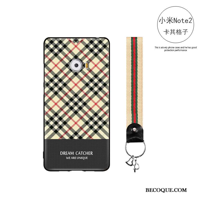 Mi Note 2 Coque Silicone Simple Protection Fluide Doux Tout Compris Plaid