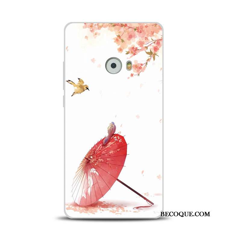 Mi Note 2 Coque Support Fleur De Pêche Rose Fluide Doux Silicone Petit