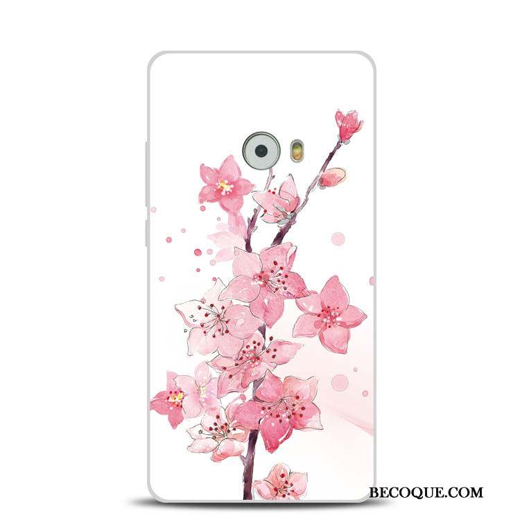 Mi Note 2 Coque Support Fleur De Pêche Rose Fluide Doux Silicone Petit