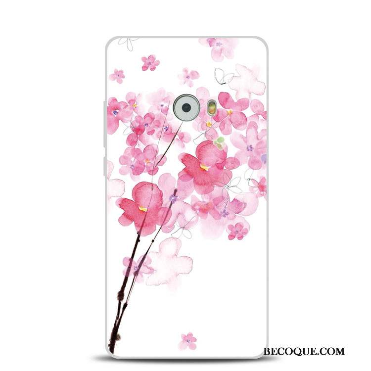 Mi Note 2 Coque Support Fleur De Pêche Rose Fluide Doux Silicone Petit