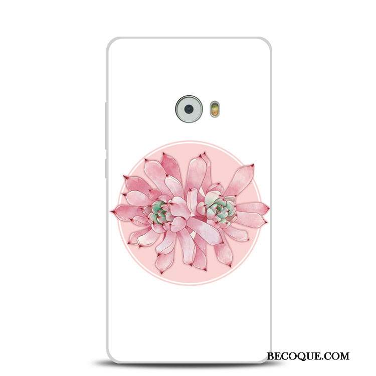 Mi Note 2 Coque Support Fleur De Pêche Rose Fluide Doux Silicone Petit