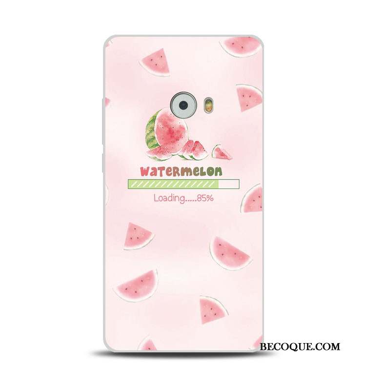 Mi Note 2 Fluide Doux Coque Citron Rose Support Gaufrage