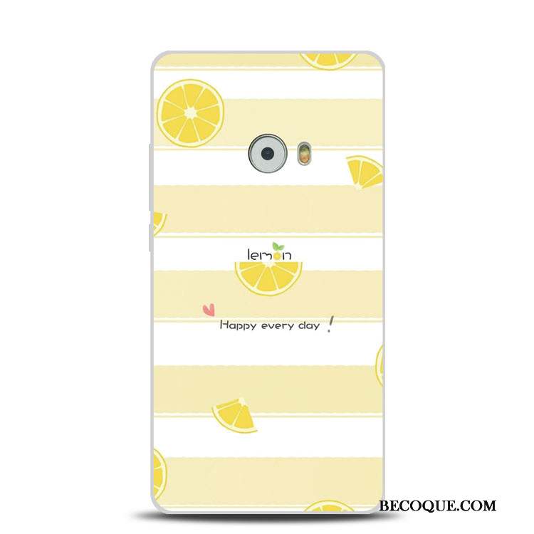 Mi Note 2 Fluide Doux Coque Citron Rose Support Gaufrage