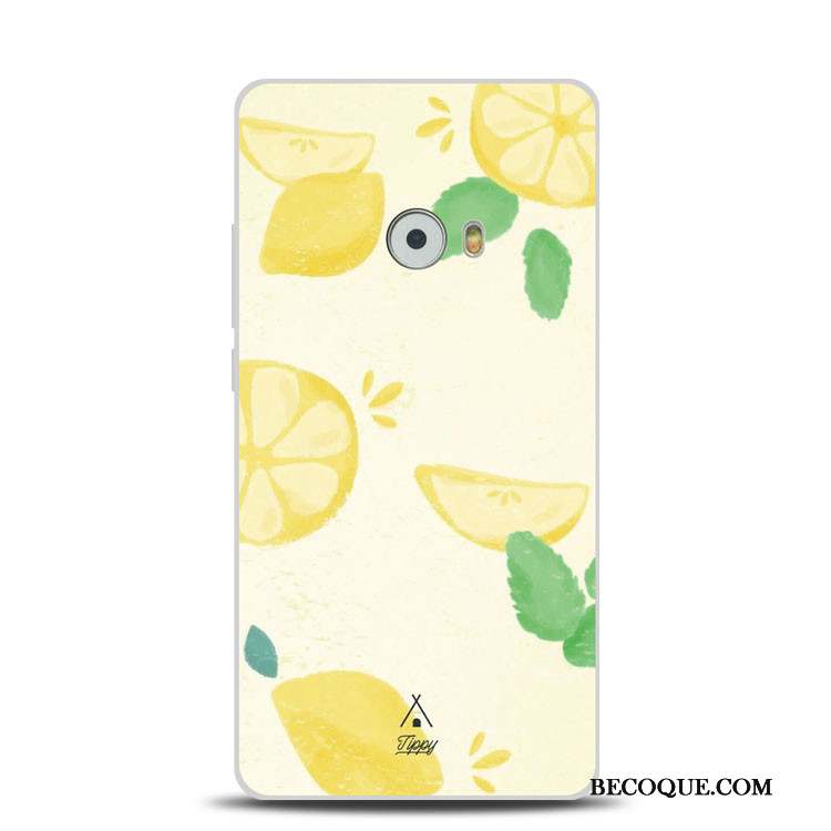 Mi Note 2 Fluide Doux Coque Citron Rose Support Gaufrage