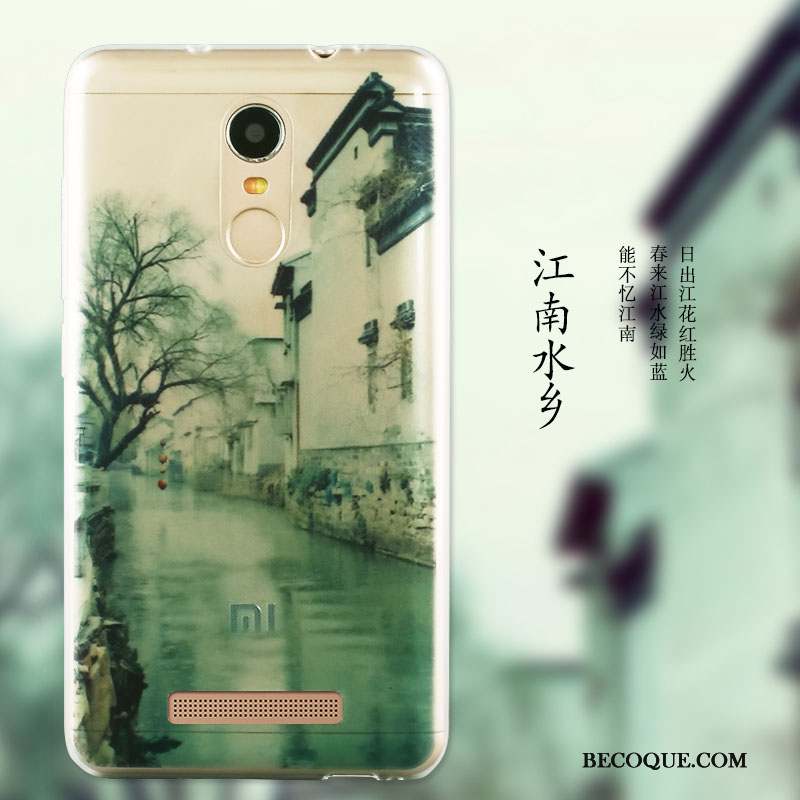 Mi Note 3 Coque De Téléphone Silicone Vert Fluide Doux Peinture Étui