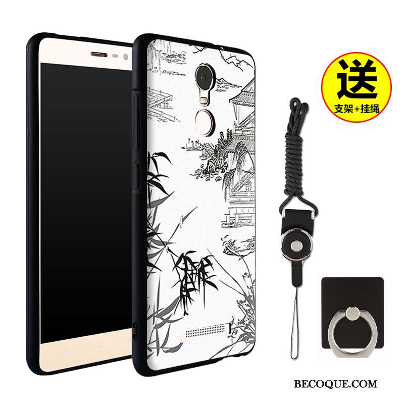 Mi Note 3 Coque Dessin Animé Blanc Ornements Suspendus Petit Rouge Incassable