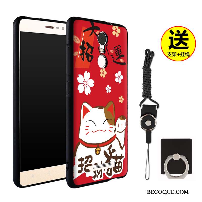 Mi Note 3 Coque Dessin Animé Blanc Ornements Suspendus Petit Rouge Incassable