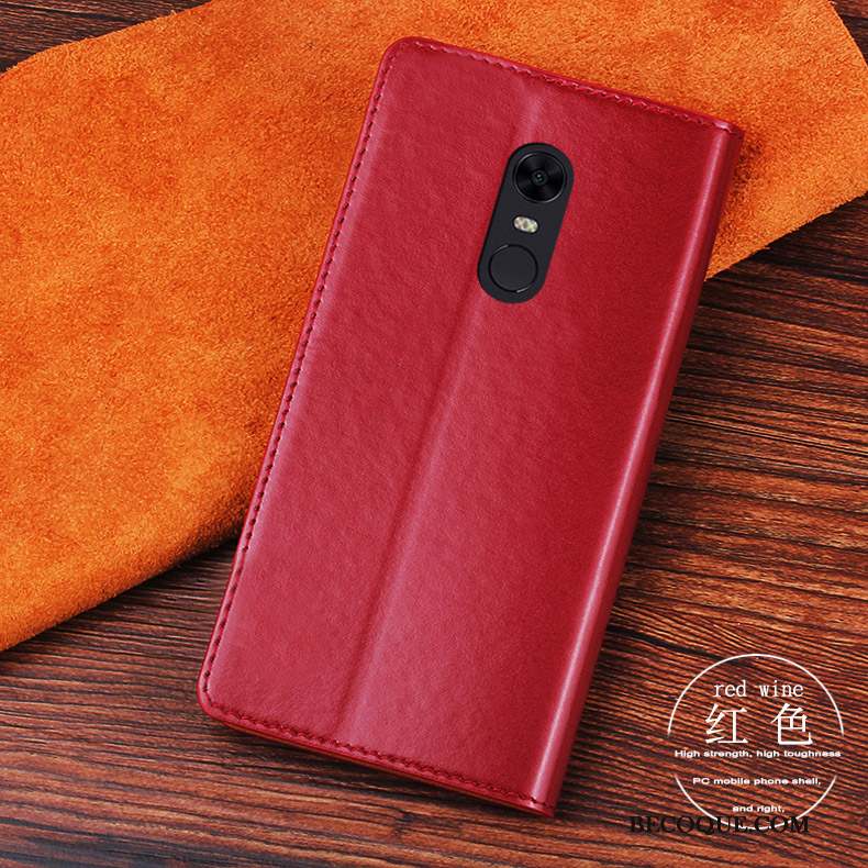 Mi Note 3 Coque Housse Rouge Étui Protection Étui En Cuir