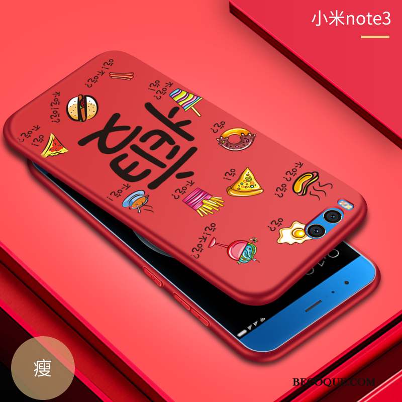 Mi Note 3 Coque Incassable Fluide Doux Rouge Silicone Petit Protection