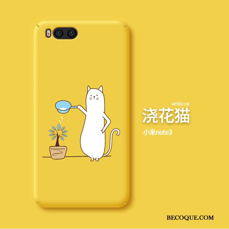Mi Note 3 Coque Jaune Tout Compris Dessin Animé Très Mince Étui Incassable
