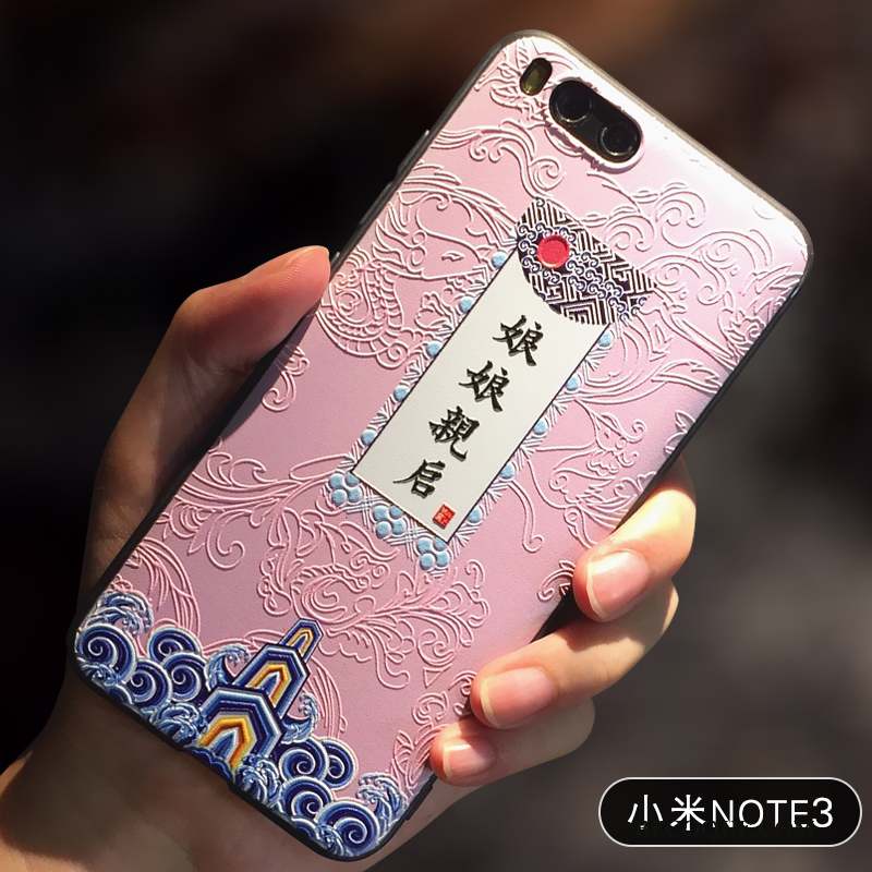Mi Note 3 Coque Tout Compris Personnalité Rose Créatif Tendance Protection