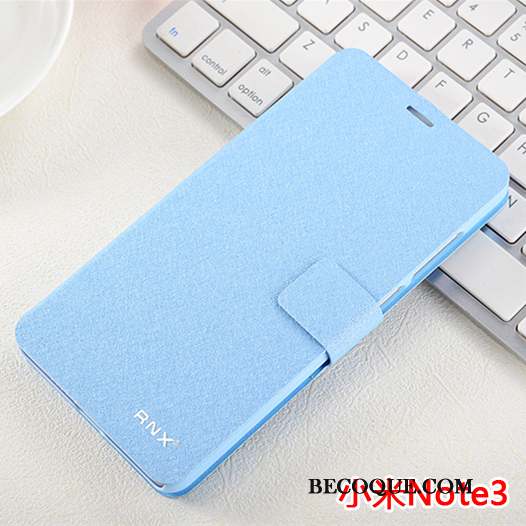 Mi Note 3 Coque Étui En Cuir Housse Incassable Petit Bleu Clair Tout Compris