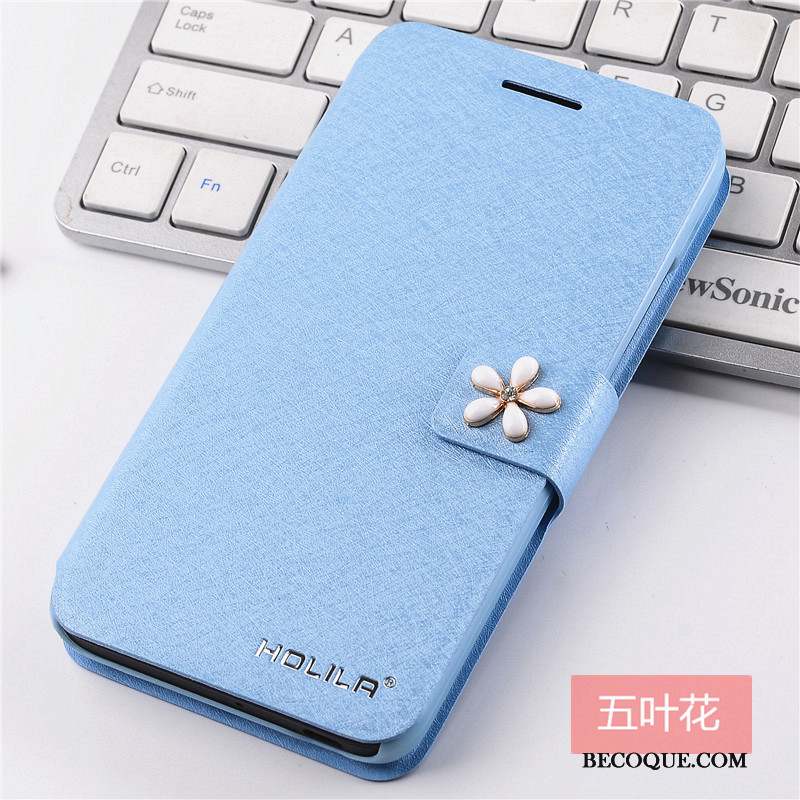 Mi Note Coque Housse Bleu Clair Étui En Cuir Petit Protection Téléphone Portable