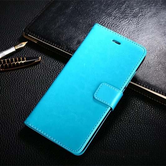 Mi Note Coque Petit Protection Téléphone Portable Housse Bleu Clair Cuir Véritable