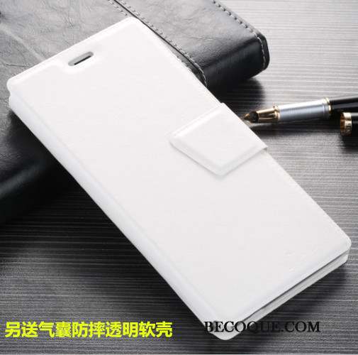 Mi Note Incassable Étui Petit Étui En Cuir Blanc Coque De Téléphone