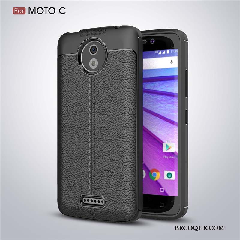 Moto C Coque Bleu Créatif Étui Modèle Fleurie De Téléphone