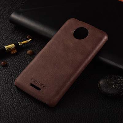 Moto C Plus Très Mince Vent Coque De Téléphone Étui Cuir Véritable Protection