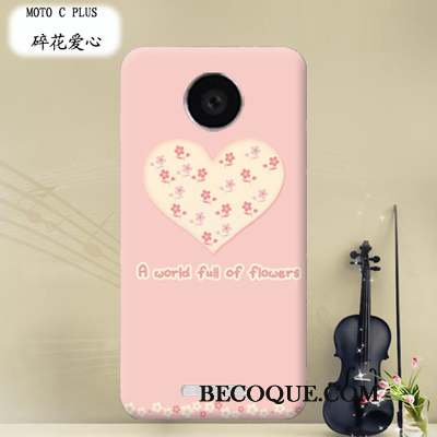 Moto C Plus Étui Violet Transparent Coque De Téléphone Dessin Animé Protection