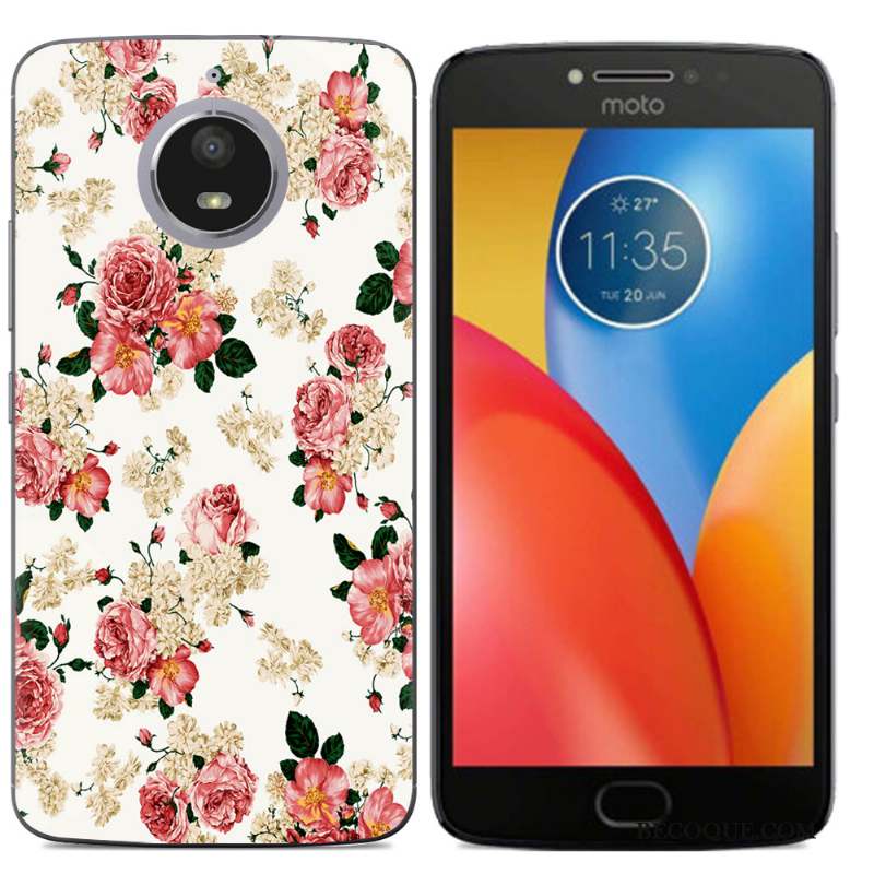 Moto E4 Plus Multicolore Modèle Fleurie Coque De Téléphone Étui Support Protection