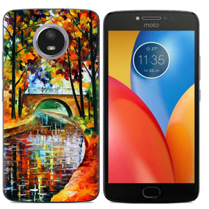 Moto E4 Plus Multicolore Modèle Fleurie Coque De Téléphone Étui Support Protection