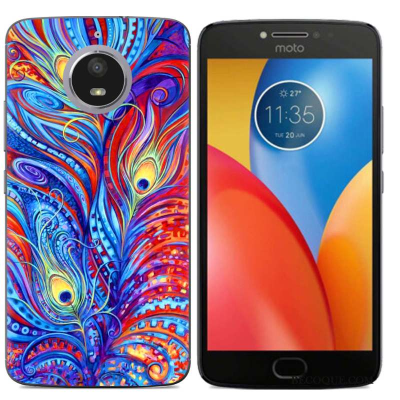 Moto E4 Plus Multicolore Modèle Fleurie Coque De Téléphone Étui Support Protection