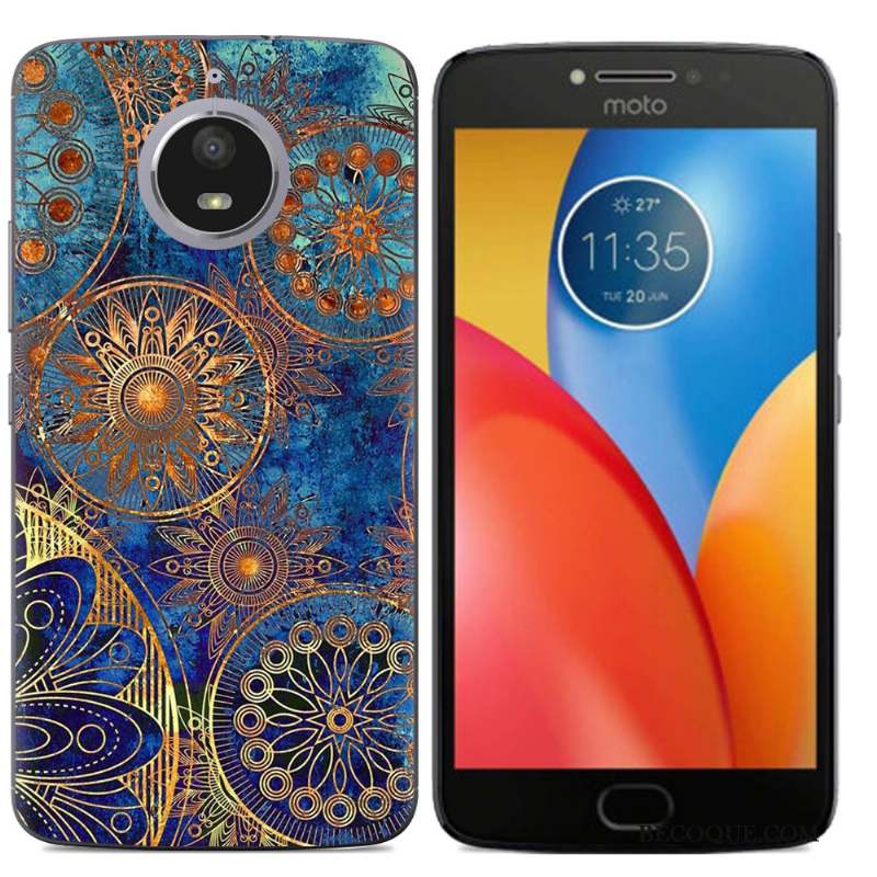 Moto E4 Plus Multicolore Téléphone Portable Fluide Doux Coque Peinture Créatif