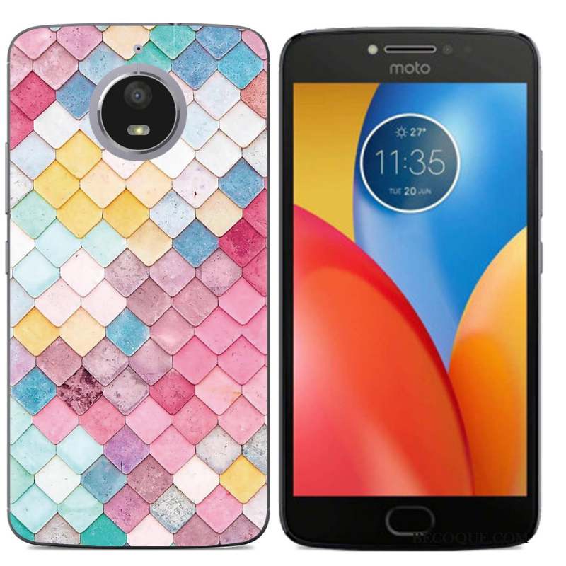 Moto E4 Plus Multicolore Téléphone Portable Fluide Doux Coque Peinture Créatif