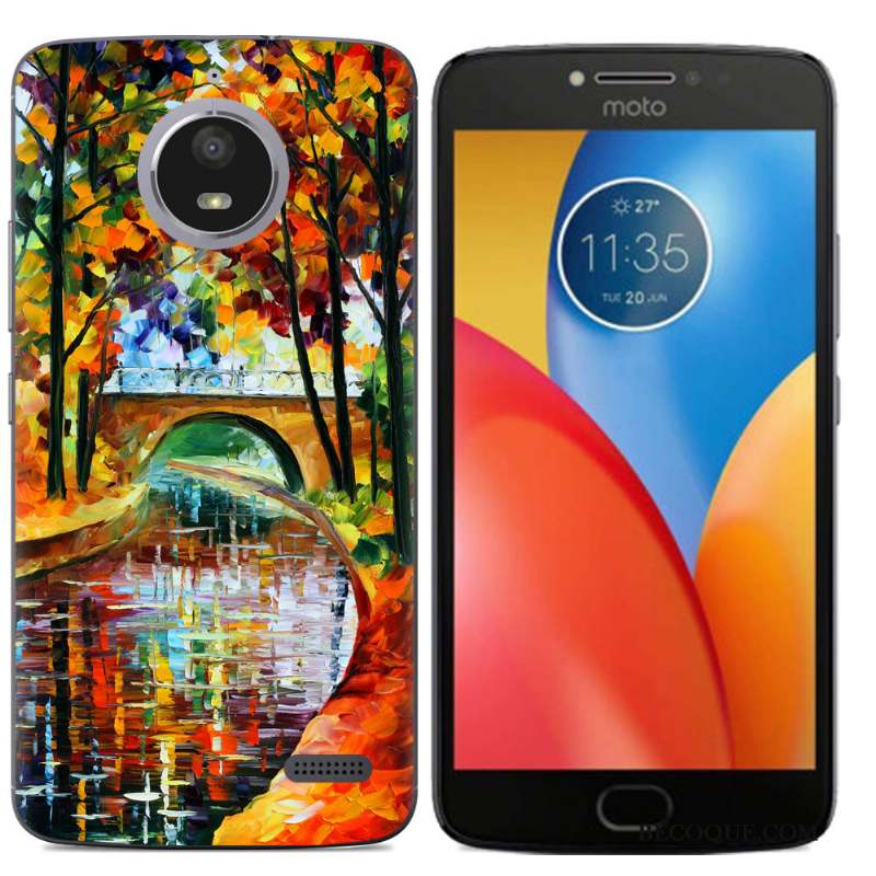 Moto E4 Tout Compris Créatif Coque Dessin Animé Téléphone Portable Peinture