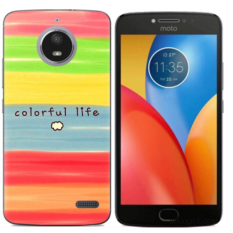 Moto E4 Tout Compris Créatif Coque Dessin Animé Téléphone Portable Peinture