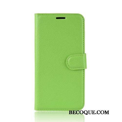 Moto E6 Plus Bleu Simple Litchi Protection Coque De Téléphone Business