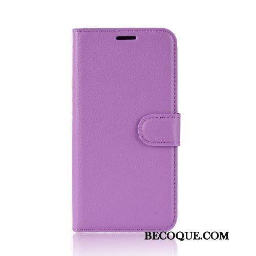 Moto E6 Plus Bleu Simple Litchi Protection Coque De Téléphone Business