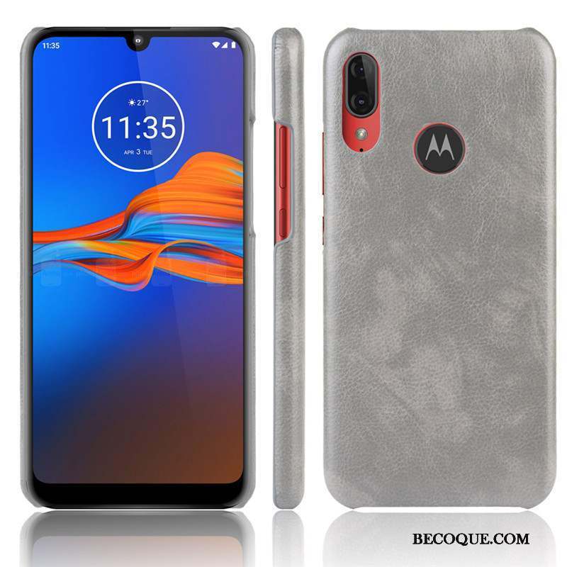 Moto E6 Plus Coque Cuir Rouge Qualité Protection Téléphone Portable