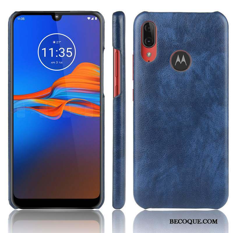 Moto E6 Plus Coque Cuir Rouge Qualité Protection Téléphone Portable